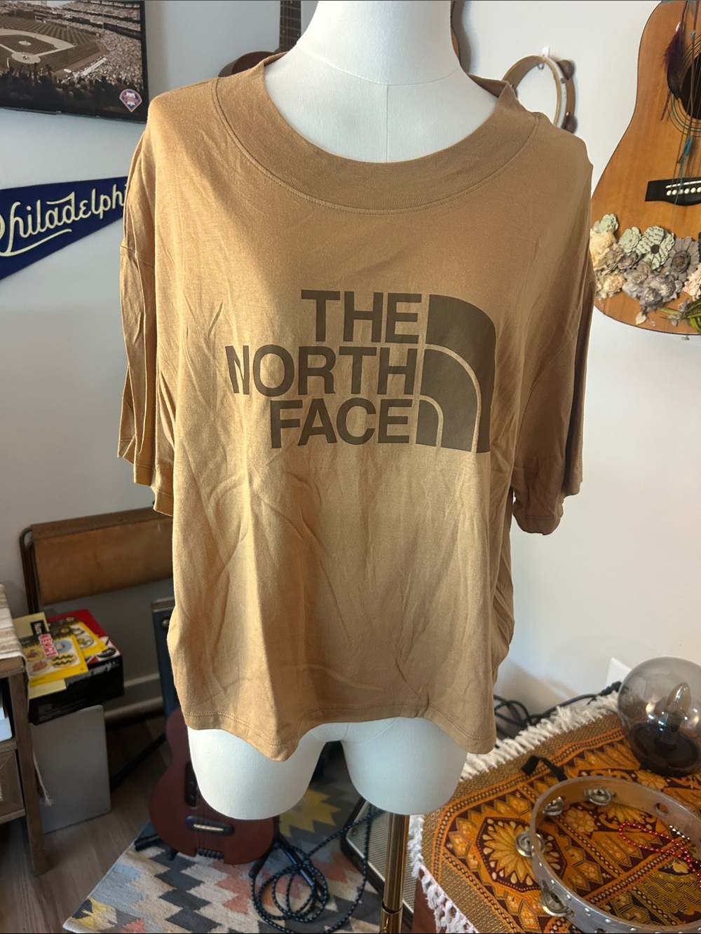 The North Face Women's Relaxed Cropped T-Shirt in Camel